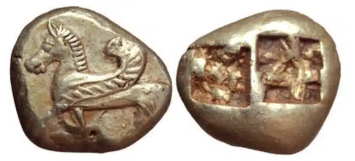 Ionia, electrum trite, circa 620-550 BCE. Image: Roma Numismatics, Ltd.
