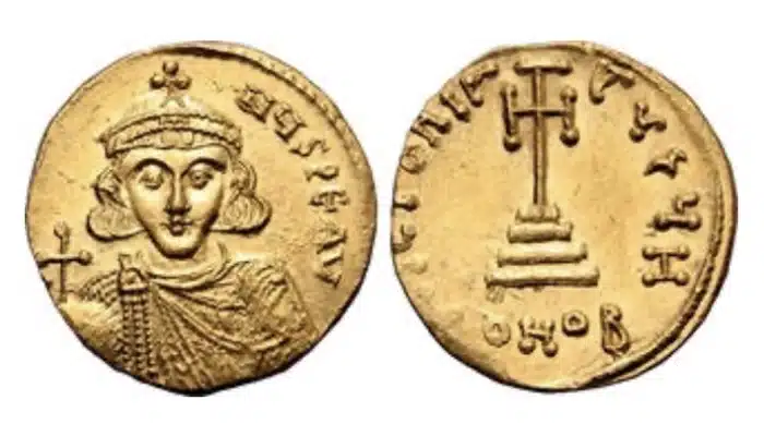 Justinian II, First Reign, AV Solidus. Constantinople, 686-687 CE. Image: CNG.