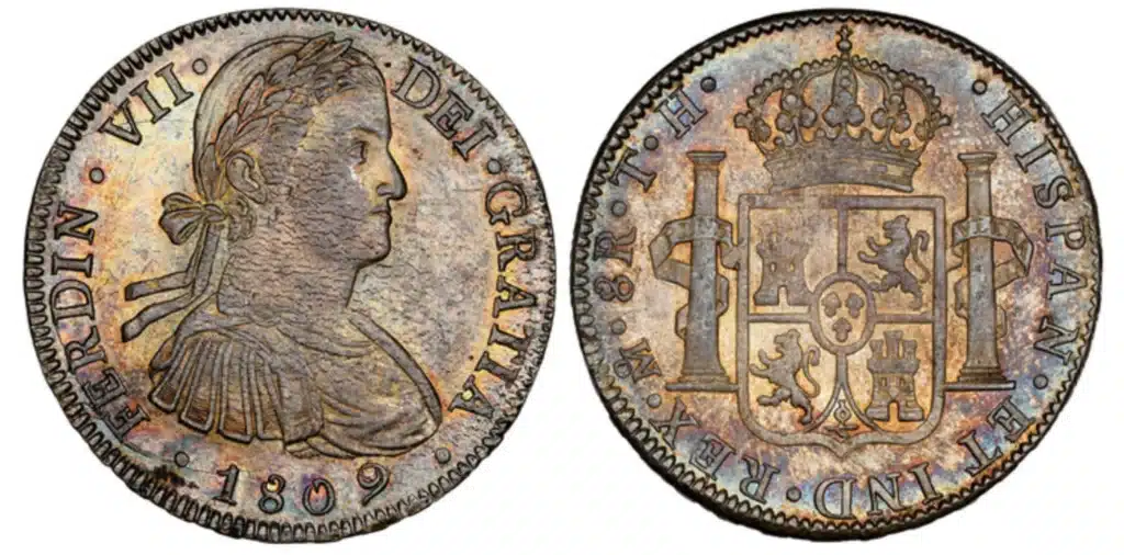 MEXICO. Ferdinand VII. 1809-Mo TH AR 8 Reales. NGC MS63. Image: Atlas Numismatics.