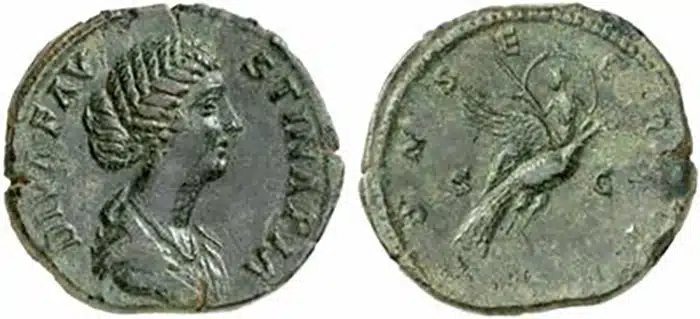 Roman Empire. Sestertius of Faustina Iunior. Image: New York Sale.