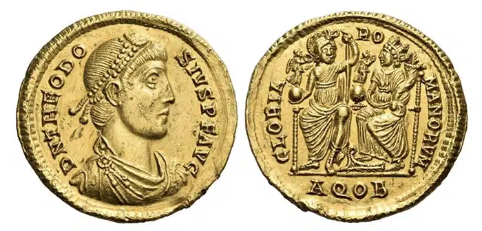 Theodosius I, 379-395. Medallion of 2 Solidi