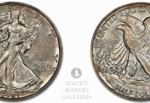 AU-55 1921-S Walking Liberty Half Dollar in Stack's Bowers Auction