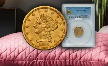 1841 Quarter Eagle, dubbed "The Little Princess" to be auctioned by Heritage Auctions.