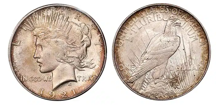 1921 Peace Dollar. CAC-approved MS64. Image: Stack's Bowers.