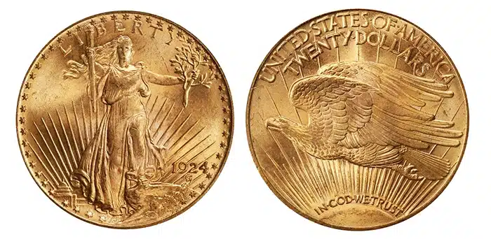1924 Saint-Gaudens Double Eagle. CAC-approved MS66. Image: Stack's Bowers.