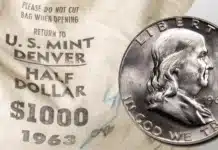 1963 Franklin Half Dollar Bag. Image: Rick Tomaska.