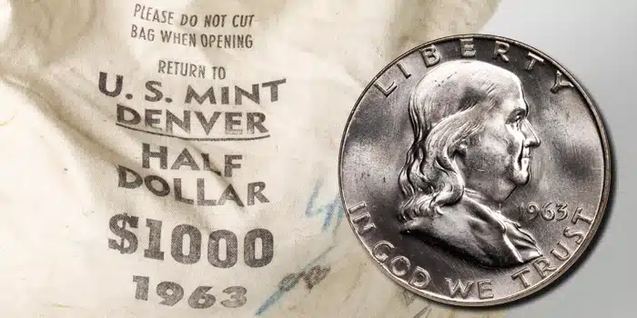 1963 Franklin Half Dollar Bag. Image: Rick Tomaska.