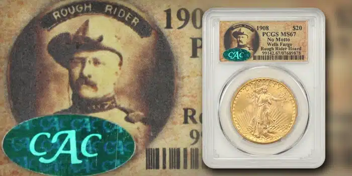 1908 Wells Fargo Hoard Double Eagle. Image: David Lawrence Rare Coins.