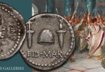 Ancient Roman EID MAR Denarius of Brutus Offered by Stack's Bowers