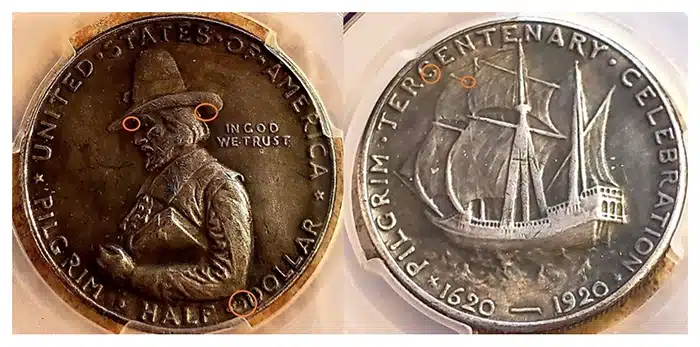Author’s “1920 PCGS” Pilgrim; fake coin in a fake slab