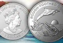 Royal Australian Mint - Rough-Toothed Dolphin $1 dollar silver coin. Image: RAM / CoinWeek.