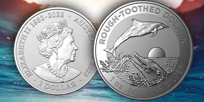 Royal Australian Mint - Rough-Toothed Dolphin $1 dollar silver coin. Image: RAM / CoinWeek.
