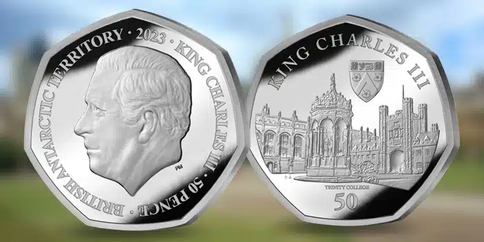 2023 Trinity College Coin Celebrates Charles III's 75th Birthday. Pobjoy Mint.