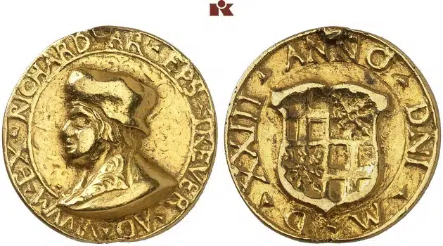 Richard von Greiffenklau-Vollrads, 1511-1531. Goldmedaille 1523. Image: Fritz Rudolf Künker GmbH & Co. KG.
