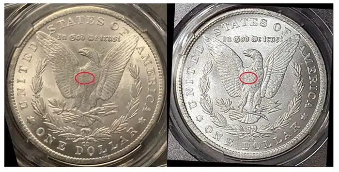 1883-CC Morgan Dollar Real vs. Fake Comparisons.