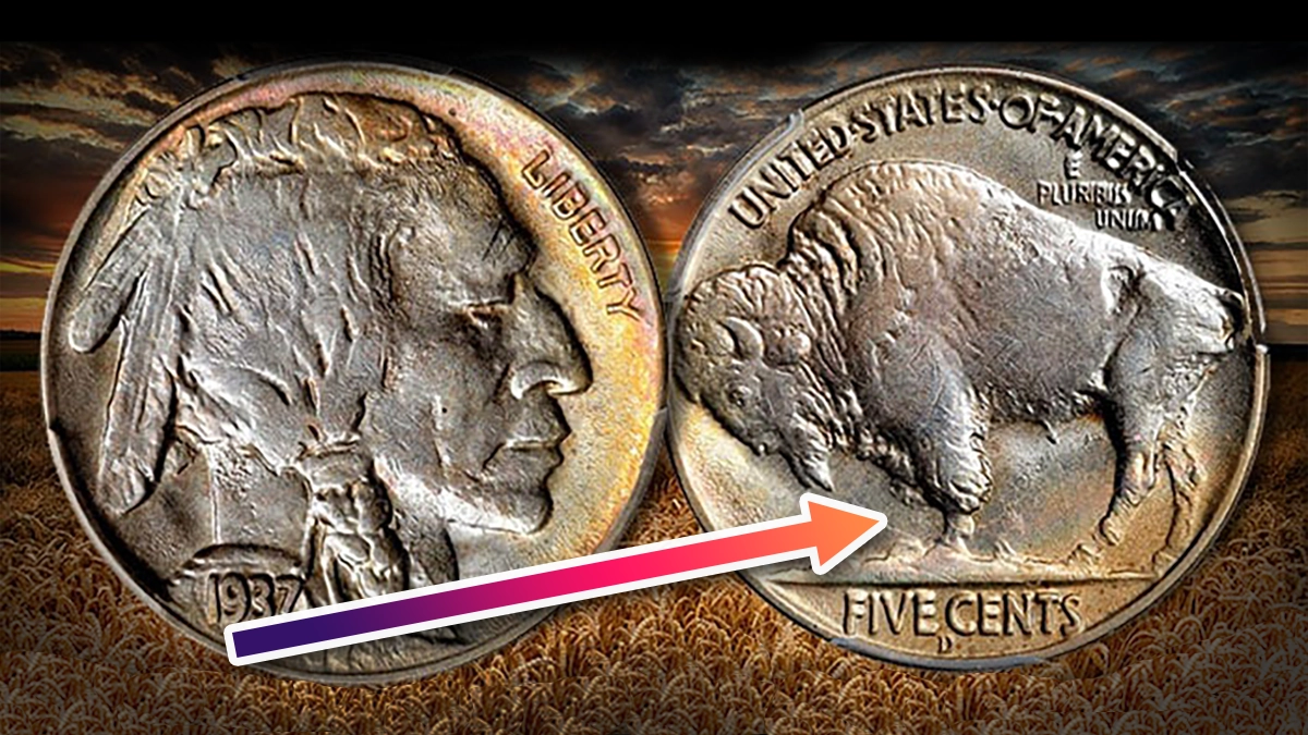 1937-D "Three Legged" Buffalo nickel. Image: CoinWeek.
