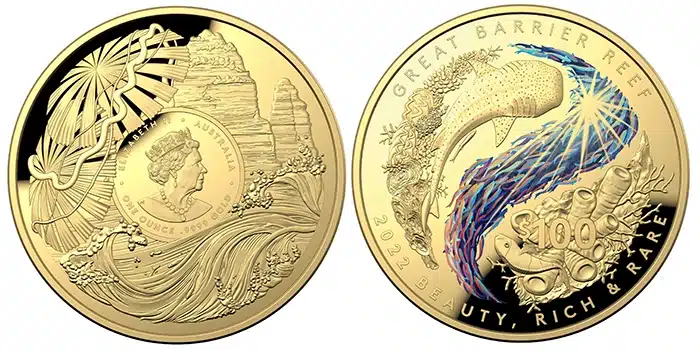 2022 Beauty, Rich and Rare - Great Barrier Reef. Image: Royal Australian Mint.