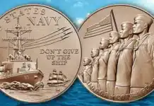 2023 United States Navy Bronze Medal. Image: CoinWeek.