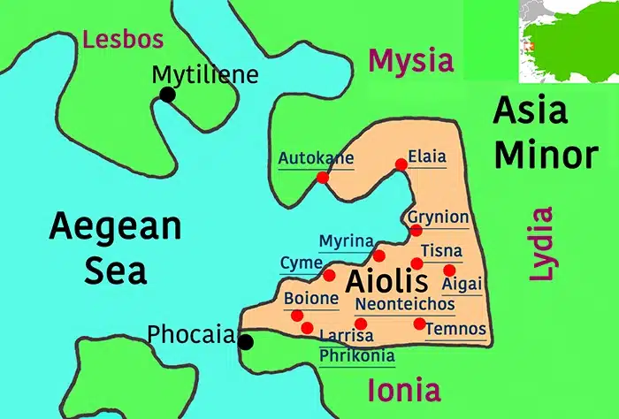 Figure 1: Aeolis in western Asia Minor.