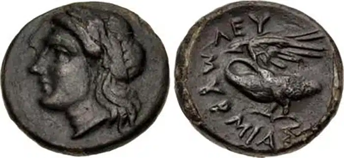 Ionia Greek Bronze (380-360 BCE). Image: CNG.