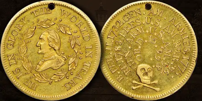 Heritage Auctions Only Gold George Washington ‘Mourning Medal’. Image: NGC / CoinWeek.