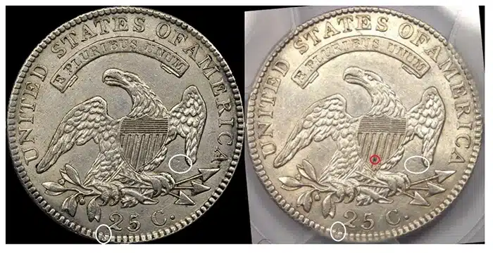 Figure-8. Jack Young 1818 Quarter Dollar -  Counterfeit Detection.
