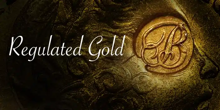 Regulated Brazilian 6400 Reis gold coin.
