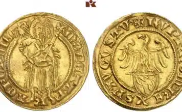 Ruprecht III. von der Pfalz, 1398-1410. Goldgulden o. J. (1400-1410). Image: Fritz Rudolf Künker GmbH & Co. KG.