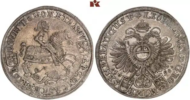 Philipp Adolph von Rau zu Holzhausen, 1685-1698. Reichstaler 1690. Image: Fritz Rudolf Künker GmbH & Co. KG.