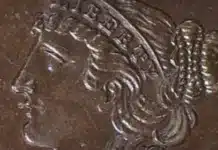 1841 Braided Hair Cent Close Up.