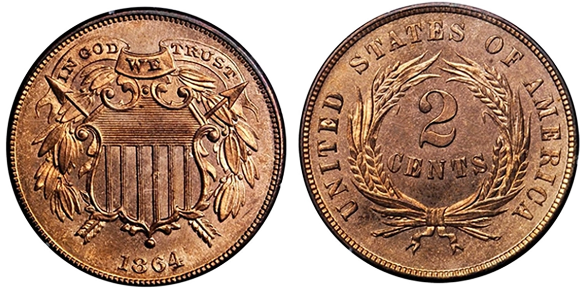 1864 Two-Cent Piece, Small Motto. Image: Stack’s Bowers.