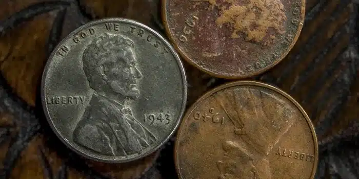 1943 "Steel" cents can still be found in circulation. Image: Adobe Stock.