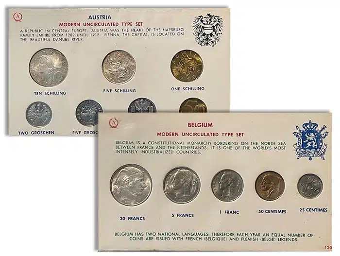 ANCO Belgium and Austria coin sets. Image: NGC.