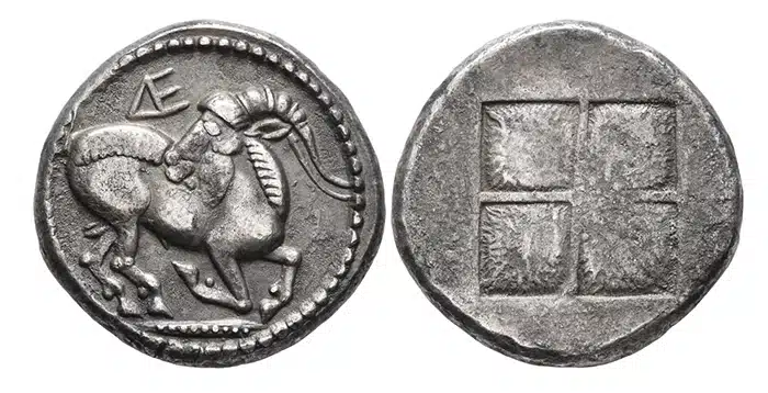 Mygdones or Krestones, (c) 480-470 silver stater. Image: Leu Numismik AG.