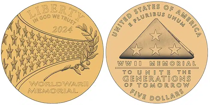 Greatest Generation Five Dollar Gold Coin. Image: U.S. Mint / CoinWeek.