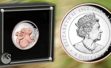 2023 Koala 5 Ounce Gilded Silver Coin. Image: Perth Mint / CoinWeek.