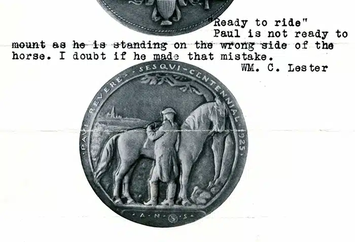 ANS member William Lester typed his thoughts about the medal on a copy of the promotional circular