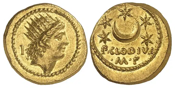 P. Clodius Turrinus (Roman Republic). Aureus, 42. From the Maître Schuman Collection.