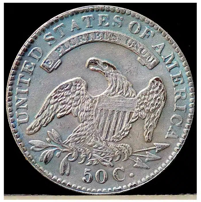 Reverse of a counterfeit 1819 half dollar listed on Etsy.