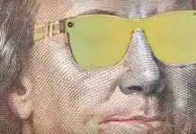 Benjamin Franklin wearing Coach Prime sunglasses.