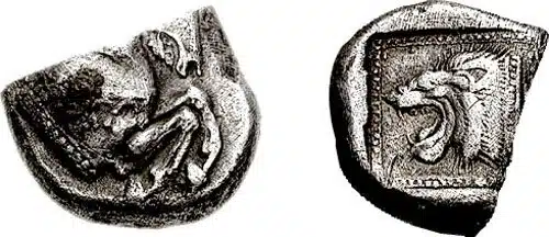 Cut Stater Silver Coin of Rhodes