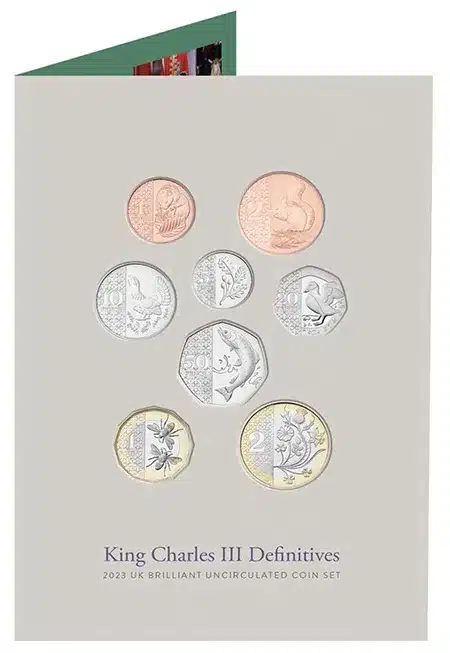 2023 Royal Mint Coin Set - King Charles III Definitives. Image: Royal Mint.