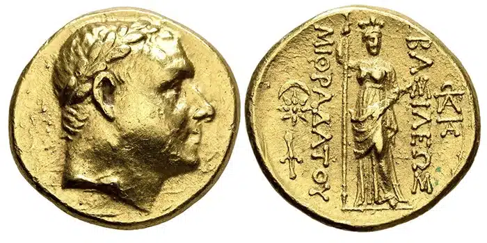 King of Pontos. Mithradates IV Philopator. Gold Stater. (c.) 155-152/1 BCE. Image: Leu Numismatik AG.