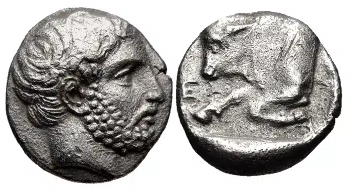 Silver Diobol of Hecatomnos. Circa 392-376 BCE. Image: CNG.