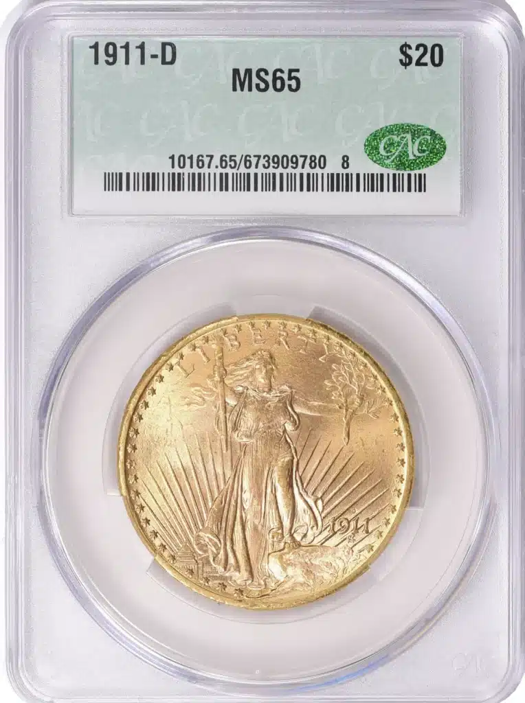 CAC-graded 1911-D Saint-Gaudens Double Eagle. Image: GreatCollections.
