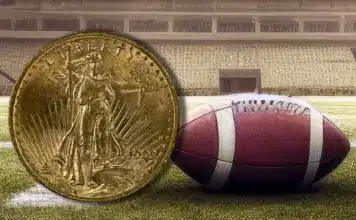 1923 Saint-Gaudens Double Eagle Gold coin used in football coin flip.