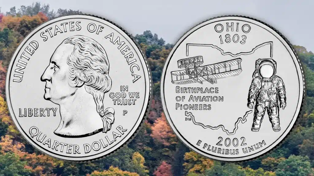 2002 Ohio State Quarter celebrates American aviation. "Wooster, we have a problem". Image: U.S Mint / Adobe Stock.