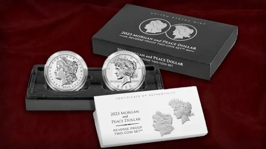 2023 Morgan and Peace Dollar Two-Coin Set. Image: U.S. Mint / CoinWeek.