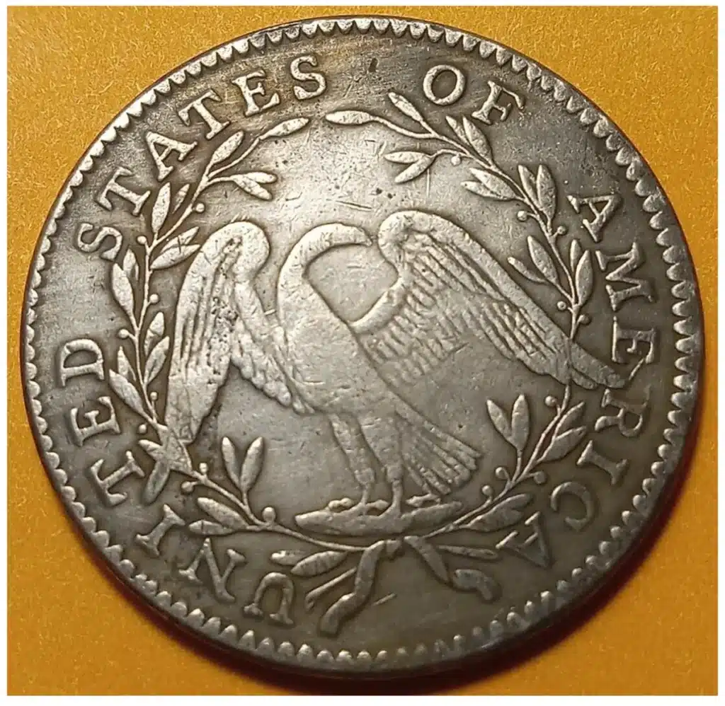 Counterfeit 1795 half dollar reverse. Image: eBay.