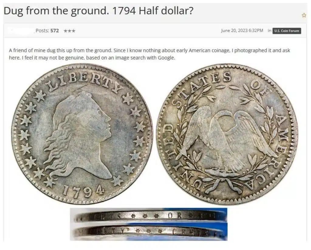 1833 50c Capped Bust Silver Half Dollar - Awesome Color - Free Shipping USA  - The Happy Coin